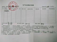公司事故月報表
