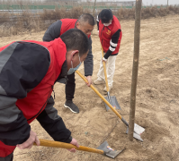 又是一年春光好，又到一年植樹時。3月15日上午，聊城市水利工程總公司到楷模大道廉堤開展義務植樹活動，以實際行動積極履行植樹造林義務，優(yōu)化生態(tài)環(huán)境，打造綠色家園。 植樹現(xiàn)